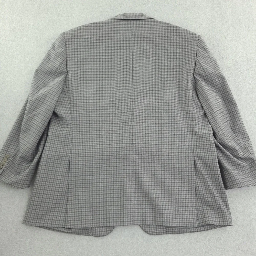 Jos A Bank Blazer Mens 50 Gray Check Wool Tweed Stretch Sport‎ Coat Jacket
